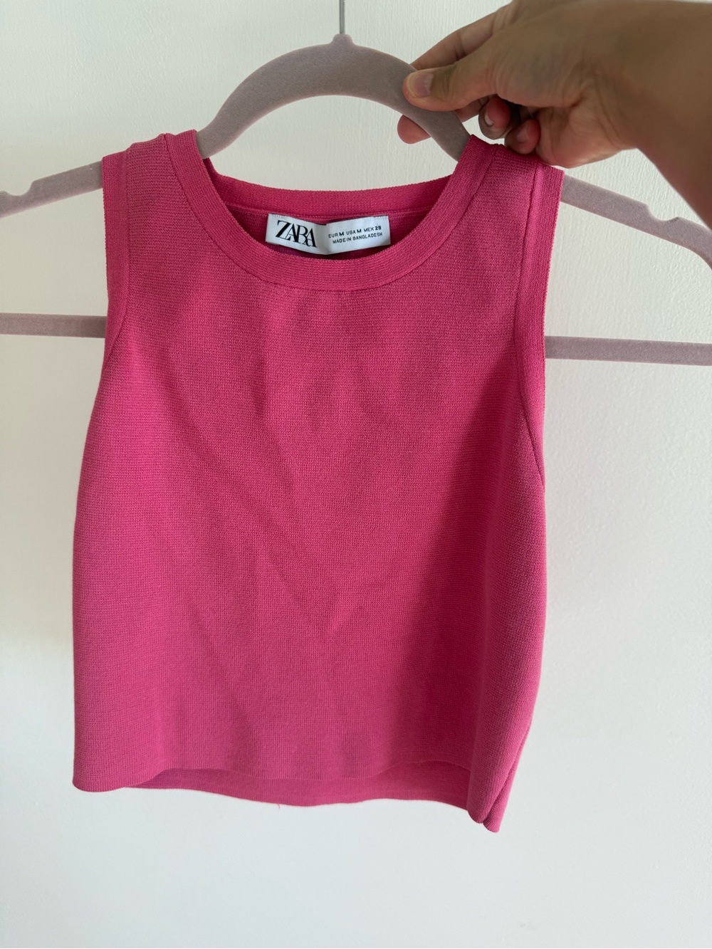 ZARA Hot Pink Ribbed Knit Tank